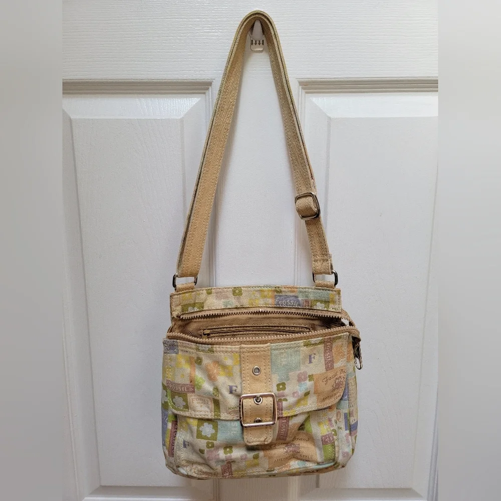 Fossil Women's Multicolor Floral Canvas Crossbody/Shoulder Bag
